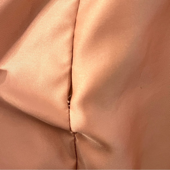 ALFRED SUNG Off-the-Shoulder Draped‎ Wrap Satin Maxi Dress Toasted Sugar 8 AS IS - Picture 11 of 11